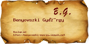 Benyovszki György névjegykártya