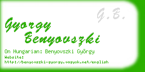 gyorgy benyovszki business card