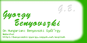 gyorgy benyovszki business card